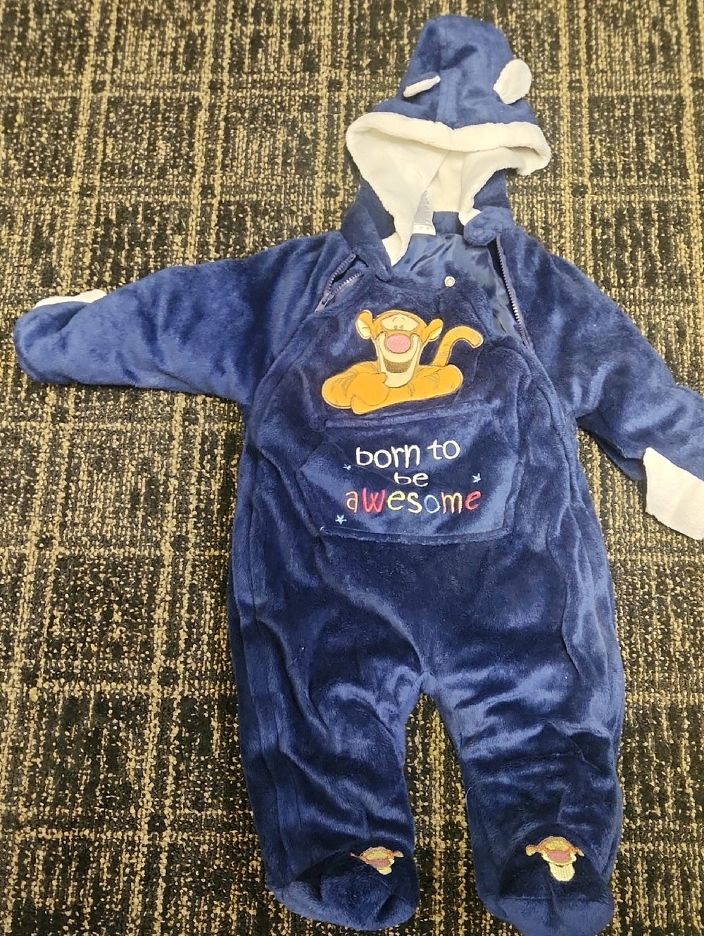 Disney Navy Plush Baby Jacket with Hood